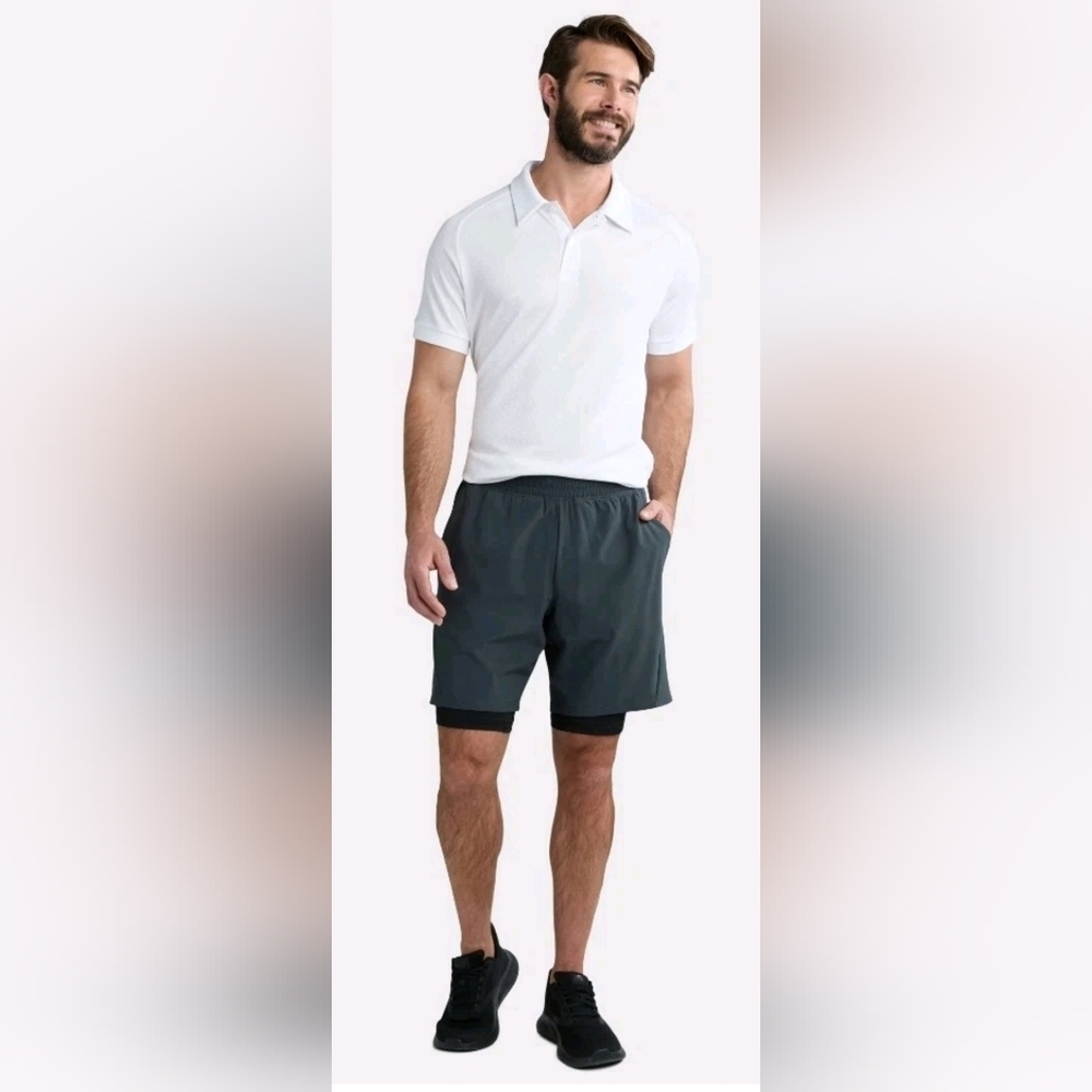 NWT‎ Athletic Works Big Men's 2 in 1 Gym Shorts with Liner, 3X (48-50) Black